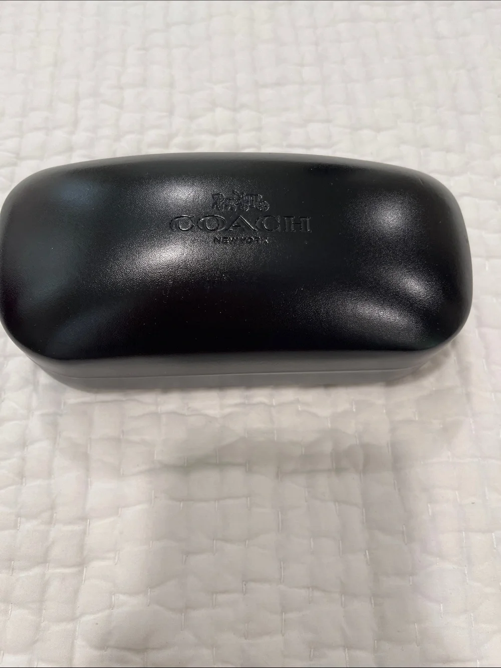 COACH Black Hard Shell Eyewear Case with Embossed Logo